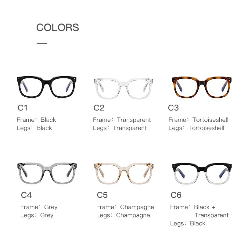 JMISUS Classic Prescription Glasses for Women Men Square Anti Blue Light Lenses Myopia Hyperopia Correction Office Use