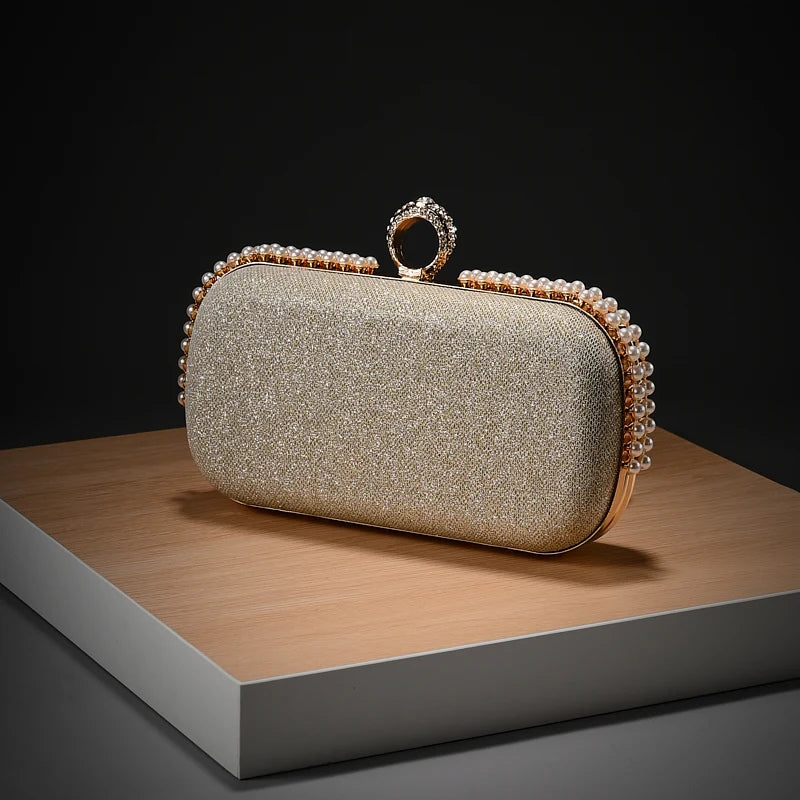 Ladies Rhinestone Crystal Clutch Bag with Chain Shoulder Strap for Women Evening Party Wedding Gift Handbag Trendy Ladies Clutch