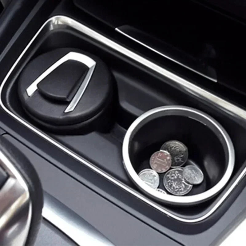 Car Ashtray With LED Lamp Multi-functional Ashtray Storage Jar For BMW Black Ventilation To Dissipate Smoke  Interior Accessorie