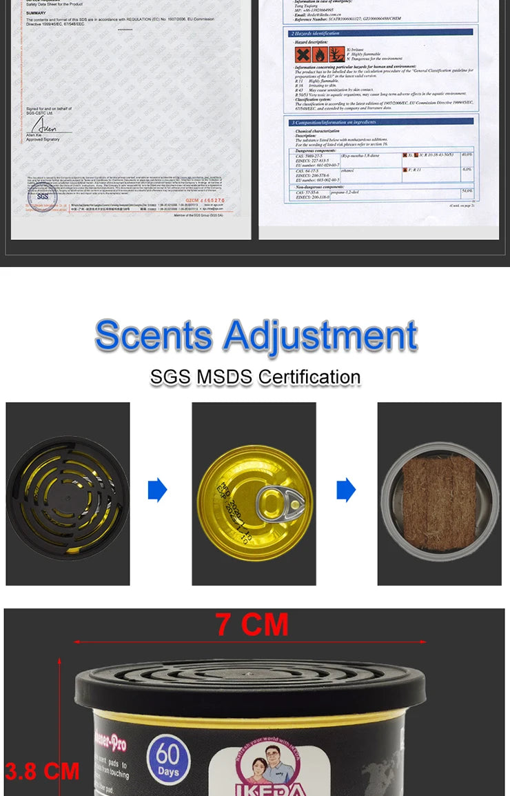 Car Flavoring Car Air Fresheners Perfume Canned Wood Blocks Coffee Flavor Long-Lasting Auto Aromatherapy Car Deodorant Supplies