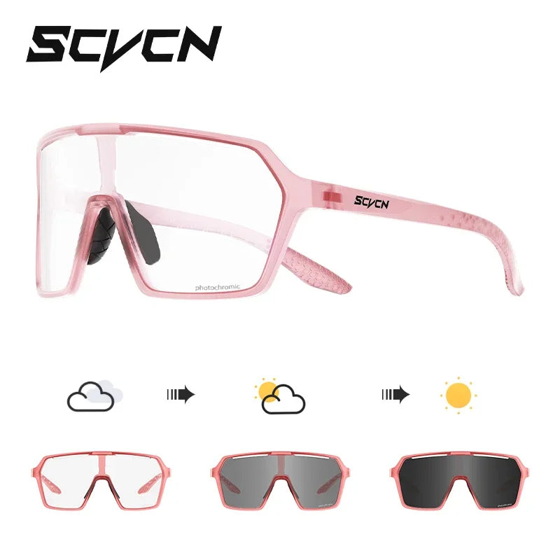 SCVCN Hot Photochromic Cycling Sunglasses MTB Glasses Outdoor Bike Cycling UV400 Eyewear Men Women Bicycle Sports Hiking Glasses