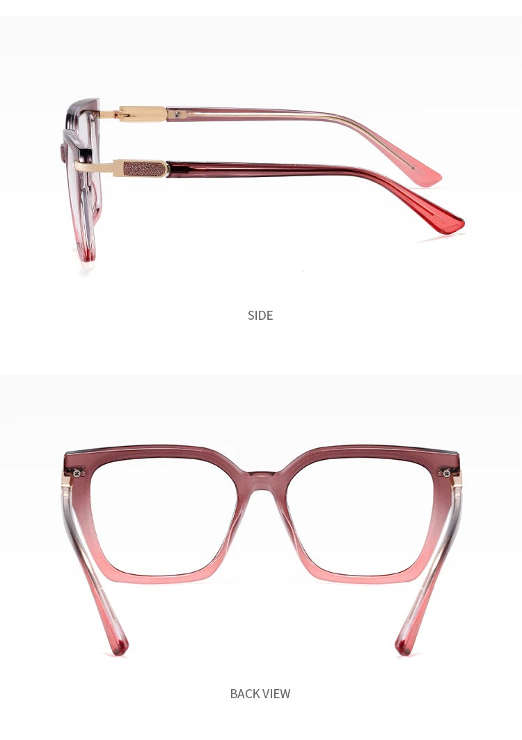 JMISUS Lightweight TR90 Butterfly Prescription Progressive Glasses Women Anti Blue Light Photochromic Square Optical Eyeglass