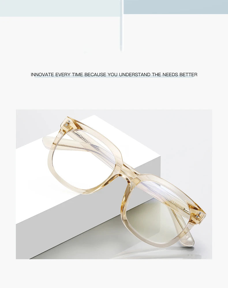 JMISUS Classic Prescription Glasses for Women Men Square Anti Blue Light Lenses Myopia Hyperopia Correction Office Use