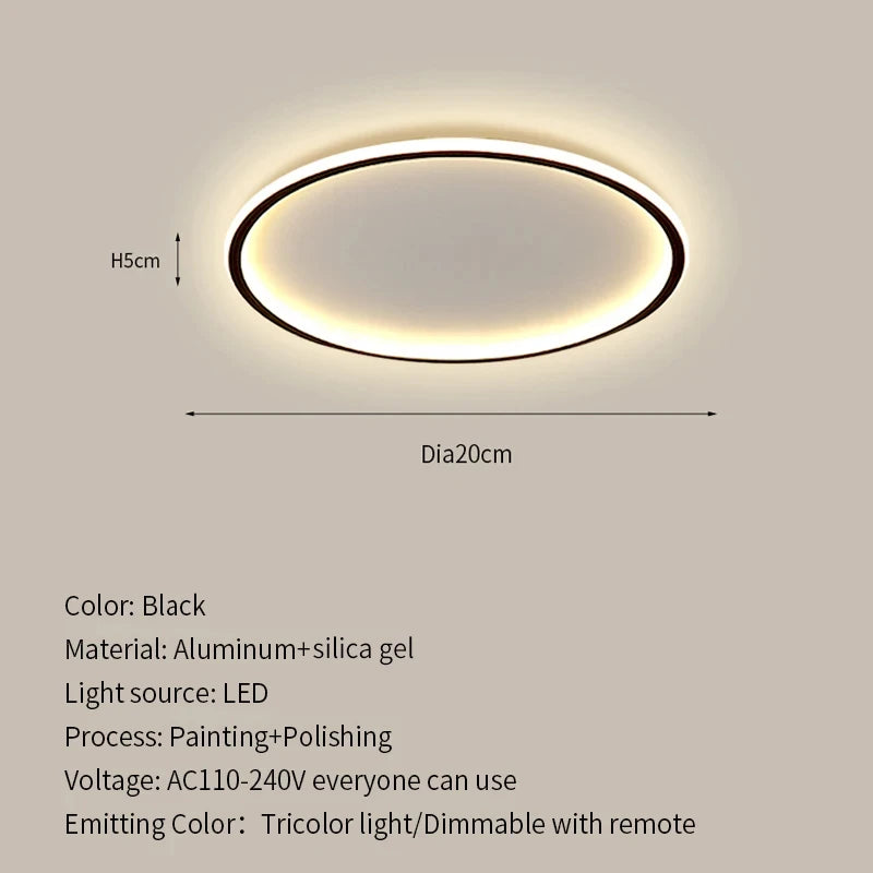 Ultrathin LED Ceiling Lamp for Living Room Bedroom Aisle Study Room Balcony Ceiling Light 90-260v Home Decor Lighting Fixture