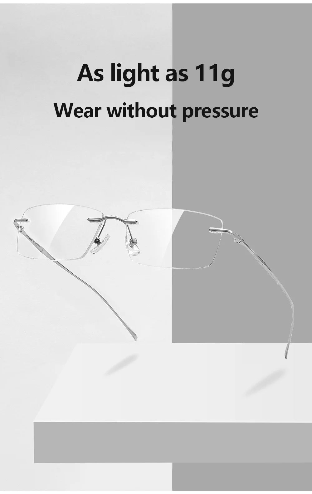 Pure Titanium Glasses Anti Blue Light Men's Eyeglasses Frames Luxury Brands Rimless Glasses Women Pure Titanium Computer Lenses