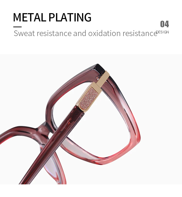 JMISUS Lightweight TR90 Butterfly Prescription Progressive Glasses Women Anti Blue Light Photochromic Square Optical Eyeglass