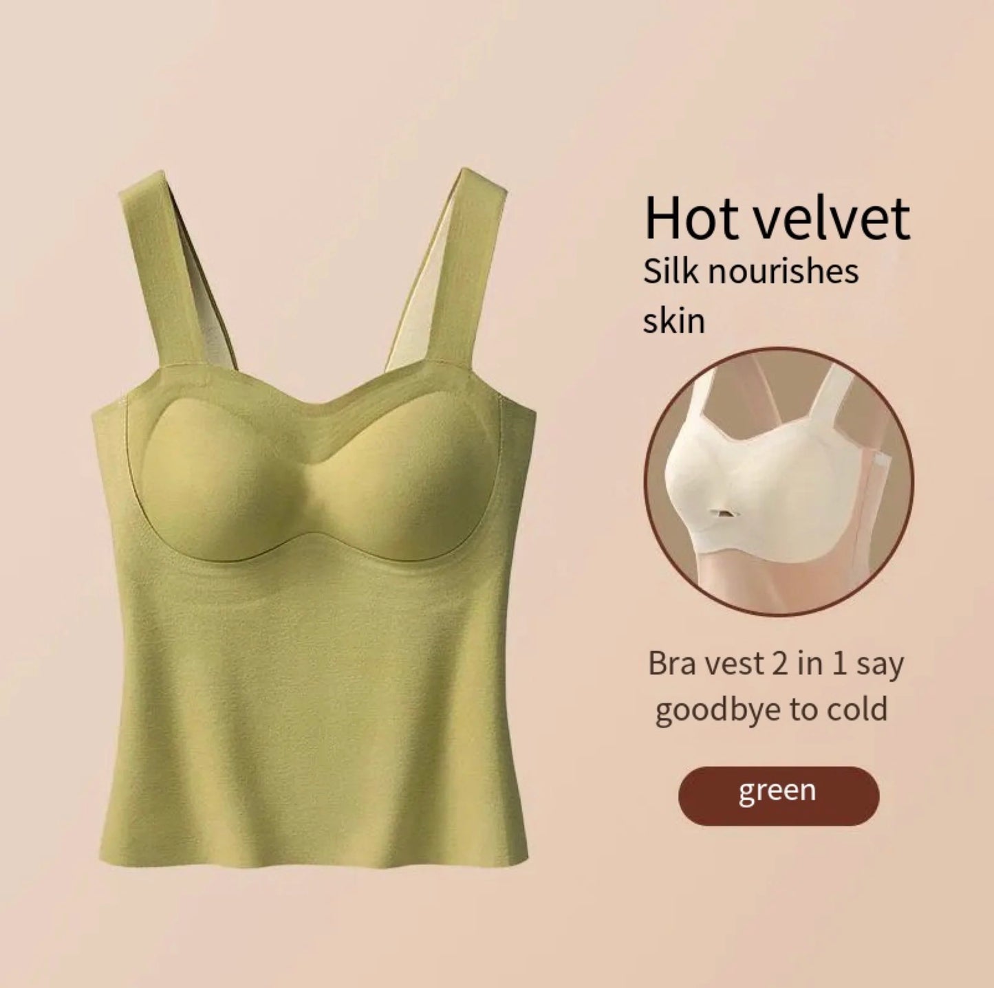 Autumn Winter Woman Thermal Underwear Lady Camisole Warm Top Vest Undershirt Female Lingerie Soft High Elastic With Bra Padded