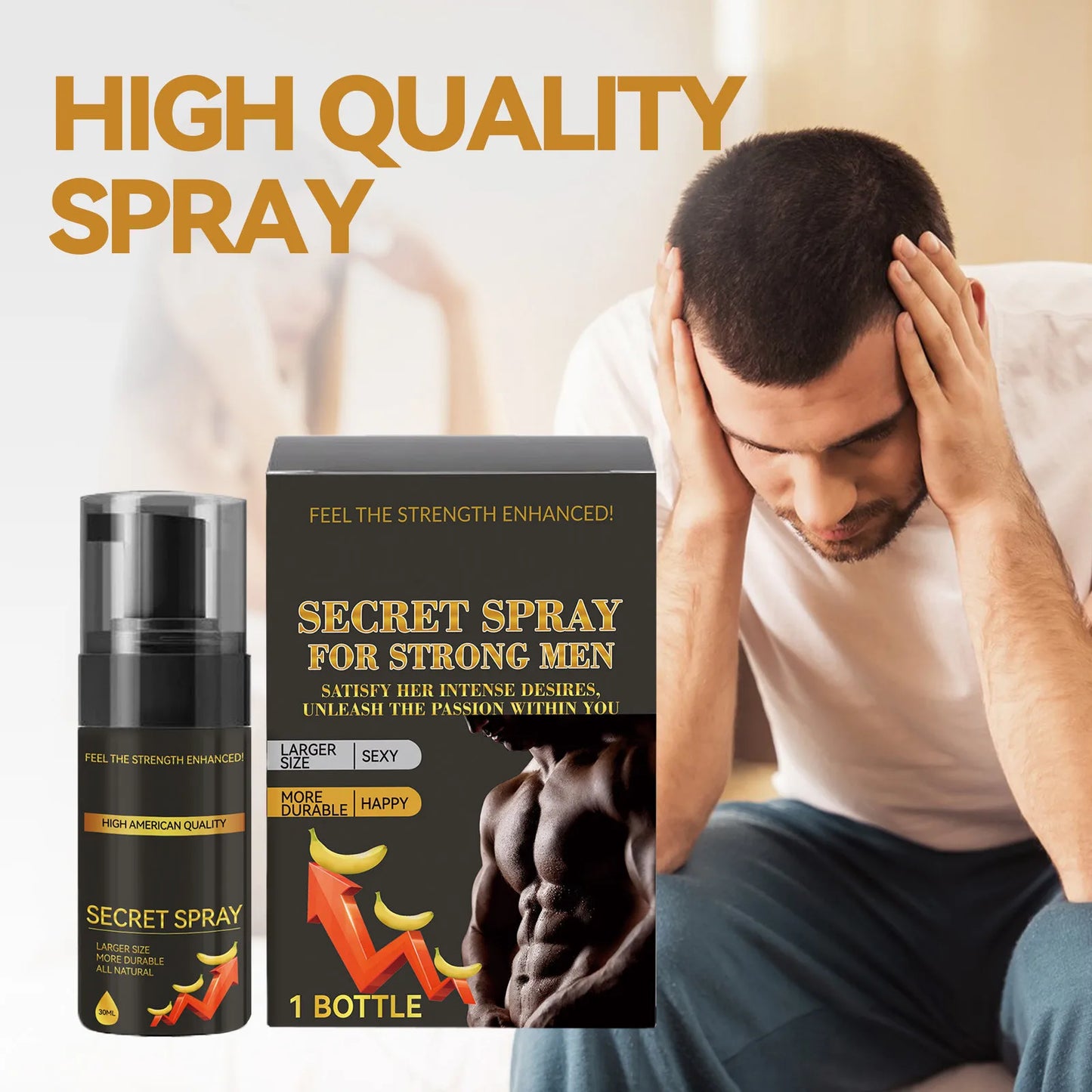2025 Hot Men's Spray Long Lasting Delay Spray, Men's Energy Strength Massage Cream, Improve The Quality Of Love