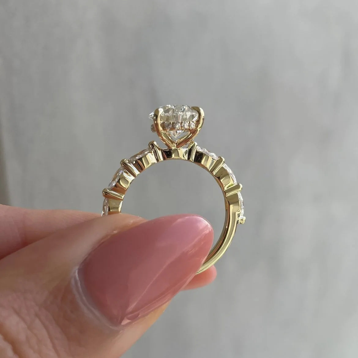Hot Selling Gold Plated Stainless Steel Rings For Women water drop Zircon Wedding Ring Jewelry Accessories Wholesale Size 6-11