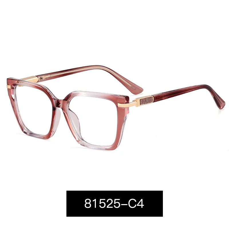 JMISUS Lightweight TR90 Butterfly Prescription Progressive Glasses Women Anti Blue Light Photochromic Square Optical Eyeglass