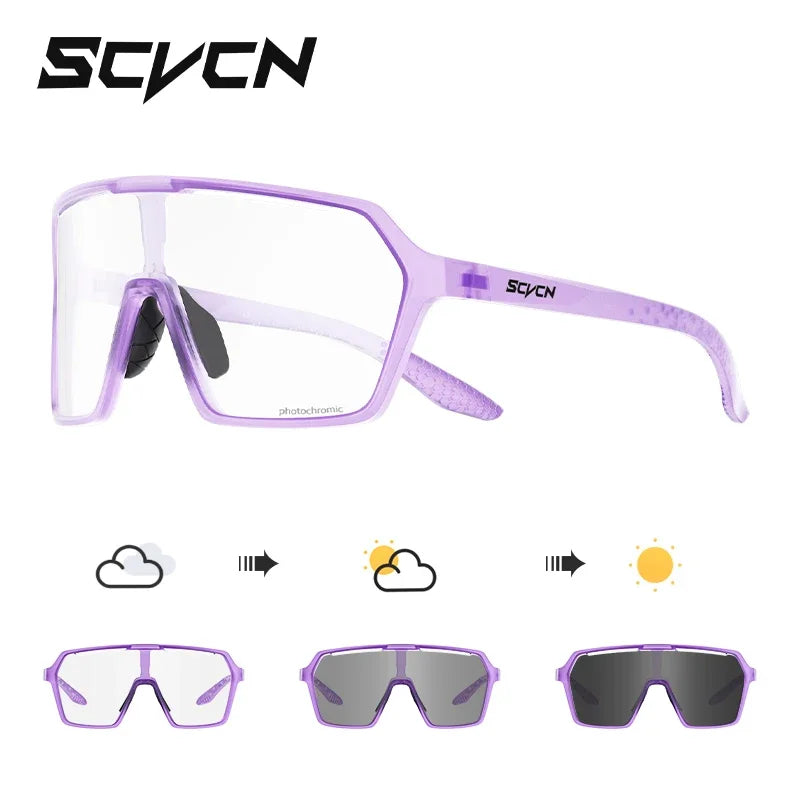 SCVCN Hot Photochromic Cycling Sunglasses MTB Glasses Outdoor Bike Cycling UV400 Eyewear Men Women Bicycle Sports Hiking Glasses