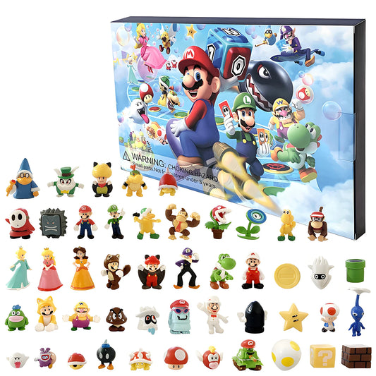24pcs/Set Super Mario Advent Calendar Anime Action Figure PVC Model Dolls Christmas Calendar Toys For Children