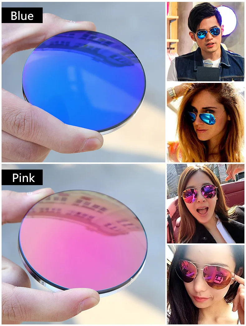 Polarized Sunglasses Prescription Lens Aspheric UV Protection Sun Glasses Myopia Presbyopia Driving Fishing Colour Lenses 2Pcs