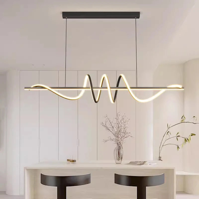 Minimalist Long Strip Restaurant Ceiling Chandelier Home Decor Bedroom Living Room Pendant Light Dining Table Bar Hanging Lamps