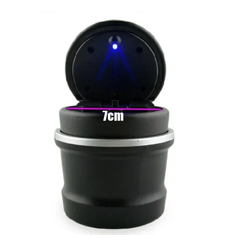 Car Ashtray With LED Lamp Multi-functional Ashtray Storage Jar For BMW Black Ventilation To Dissipate Smoke  Interior Accessorie