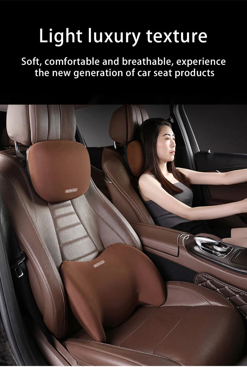 WEIHAO Car Memory Foam Neck Pillow Protection Lumbar Backrest Cushion Lumbar Cushion Car Headrest Cushion