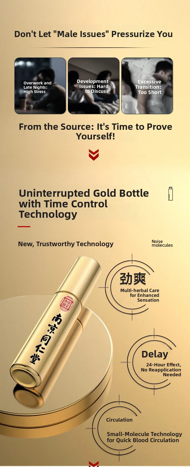 Nanjing Tongrentang Male External Care Herbal Spray Delayed Scented Adult Product Non-Opium Botanical Male Enhancement