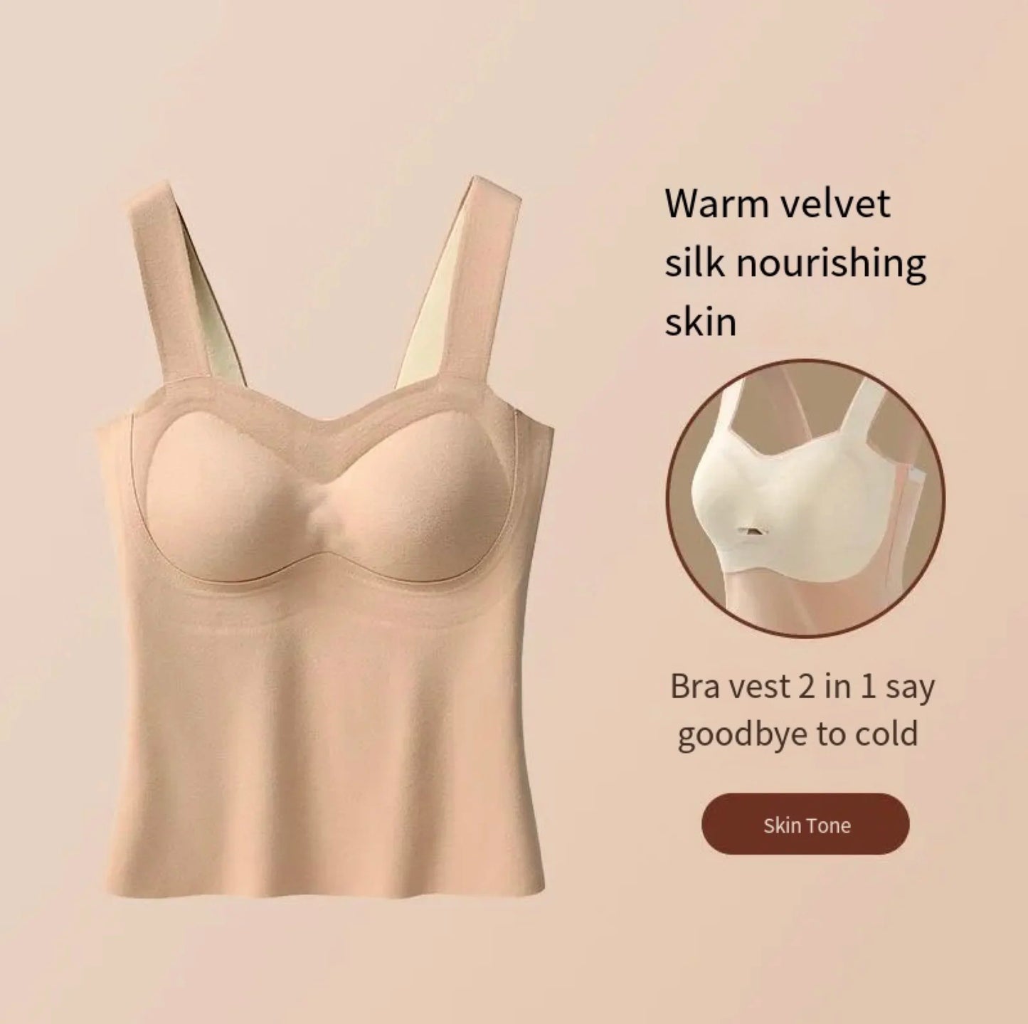 Autumn Winter Woman Thermal Underwear Lady Camisole Warm Top Vest Undershirt Female Lingerie Soft High Elastic With Bra Padded
