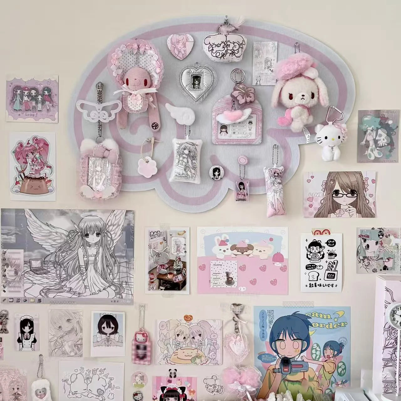 New Ins Style Angel Wings Special-shaped Felt Room Decoration Cute Storage Decorative Wall Photo Wall Bedroom Living Room Layout