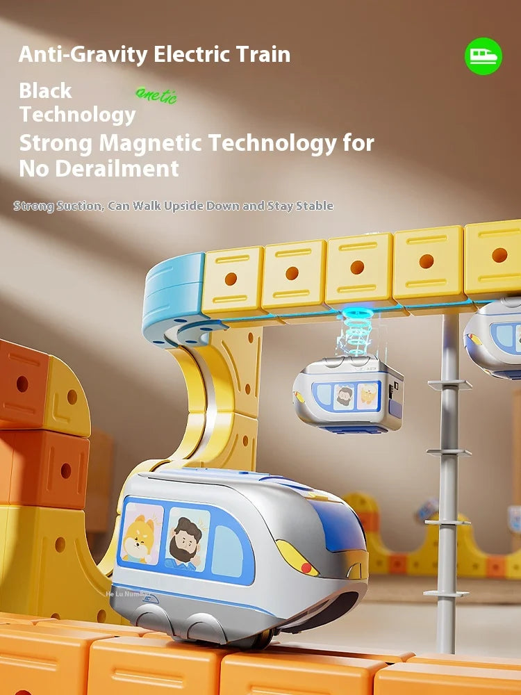 2025 New Magnetic Car STEM Racing Car Railtrack Set Montessori Motorized Train & Gravity Maze Toy For Kids Christmas Gift