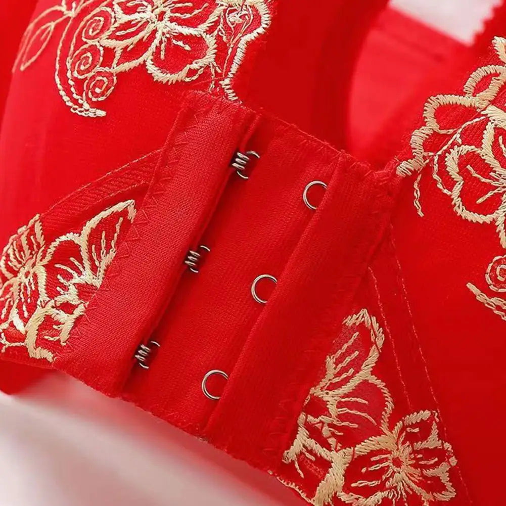 Front Closure Posture Corrector Bras Women Lace Jacquard Trim Seamless Bra Sexy Gathering Push Up Secondary Breast Shrinkage Bra