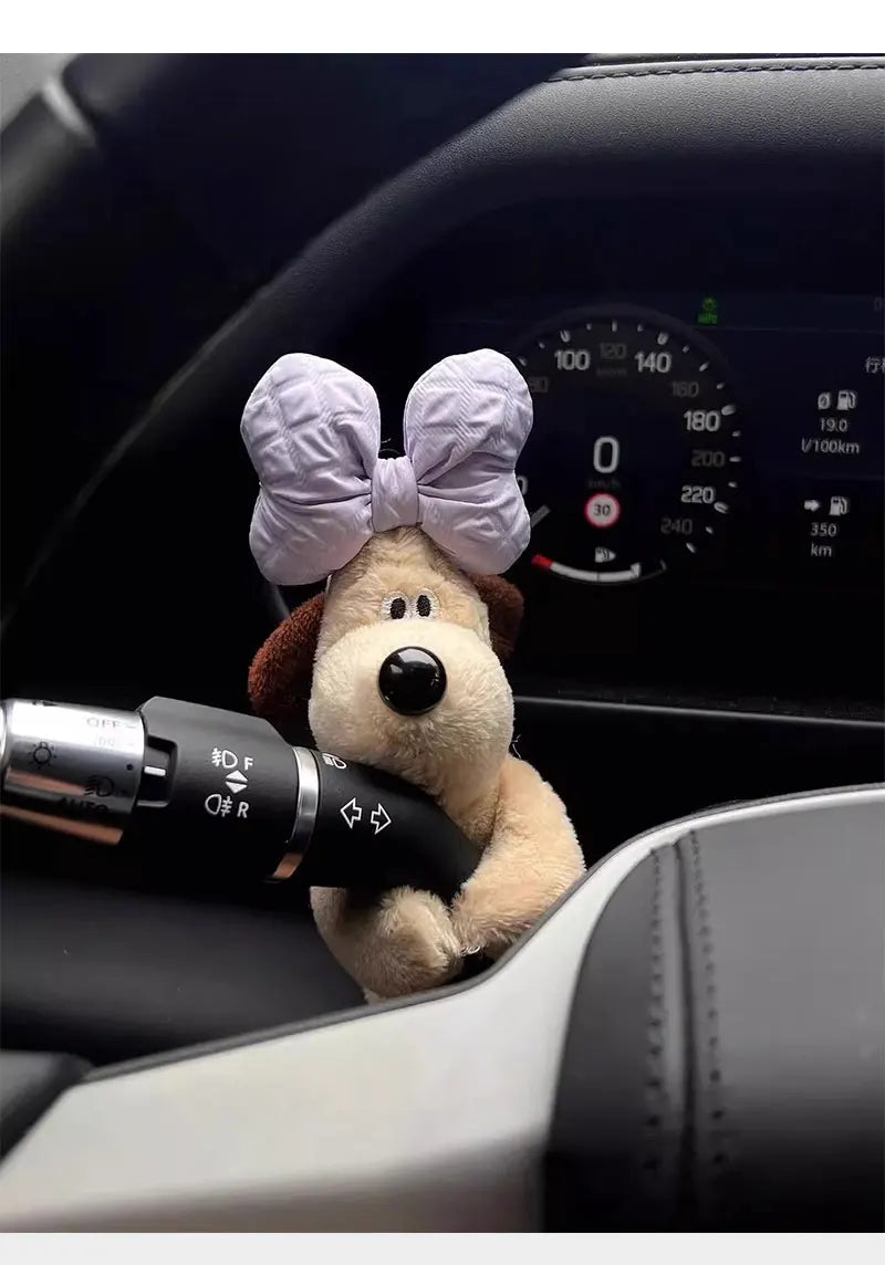 Plush cute puppy clutch decoration car turn signal switch decoration wiper  pendant, bike bicycle, electric bicycle pendant