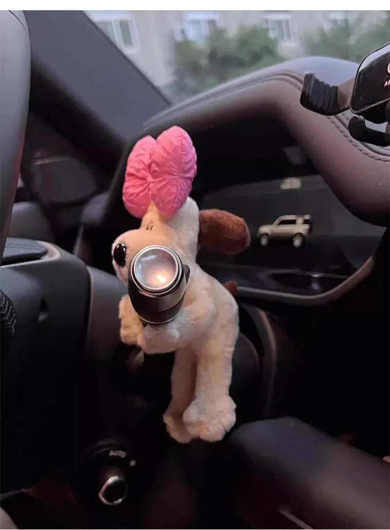 Plush cute puppy clutch decoration car turn signal switch decoration wiper  pendant, bike bicycle, electric bicycle pendant