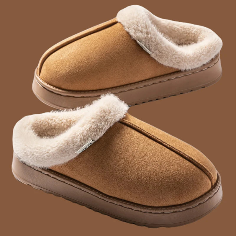 Women's Winter Slippers Non-Slip Indoor House Shoes, Plush Fleece Lined Warm Cotton Slippers with Soft Sole for Home Comfort