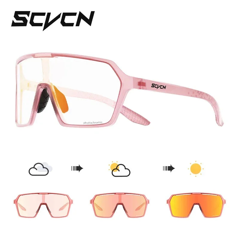 SCVCN Hot Photochromic Cycling Sunglasses MTB Glasses Outdoor Bike Cycling UV400 Eyewear Men Women Bicycle Sports Hiking Glasses