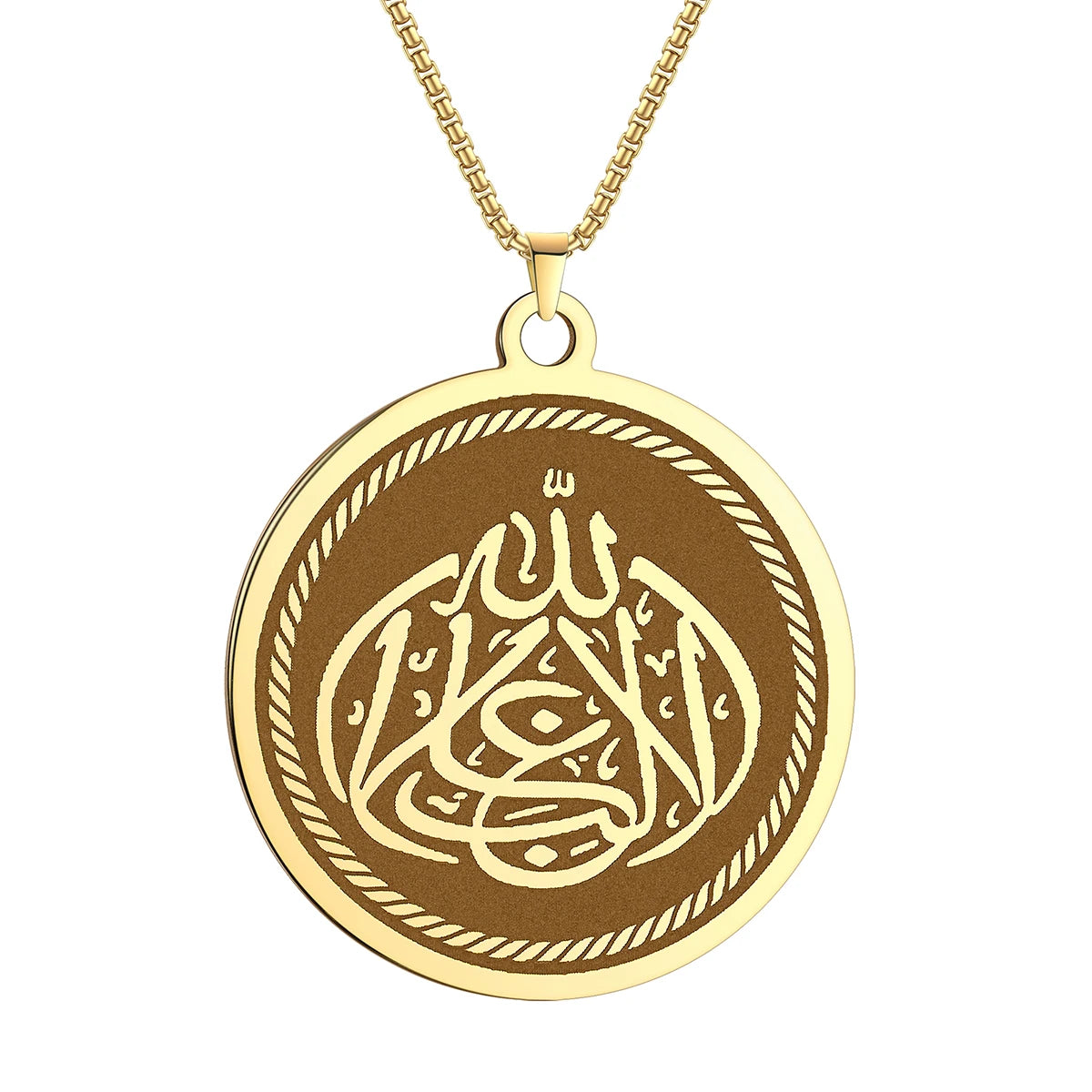 2025 New Trendy Islamic Ayat ul Kursi Double-Sided Men's Necklace Jewelry Clavicle Necklace for Women Send to Friends Gifts