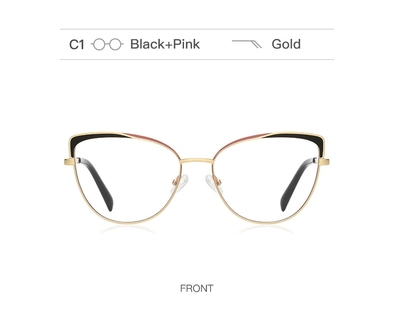 JMISUS New Women Cat Eyes Photochromic Reading Glasses Design Butterfly Frame Customized Prescription Anti-blue Ray Eyewear