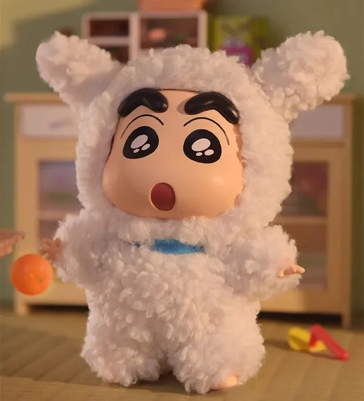 TOP TOY Crayon Shinchan Dressing Party Series Mystery Box Vinyl Wool Anime Figure Custom Collectible Toy Ornament Birthday Gift