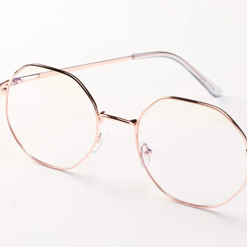 Fashion Ultra-Light Polygon Frame Anti-blue Light Glasses Unisex Reading Eyewear UV400 Shades Flat Mirror Eyeglasses