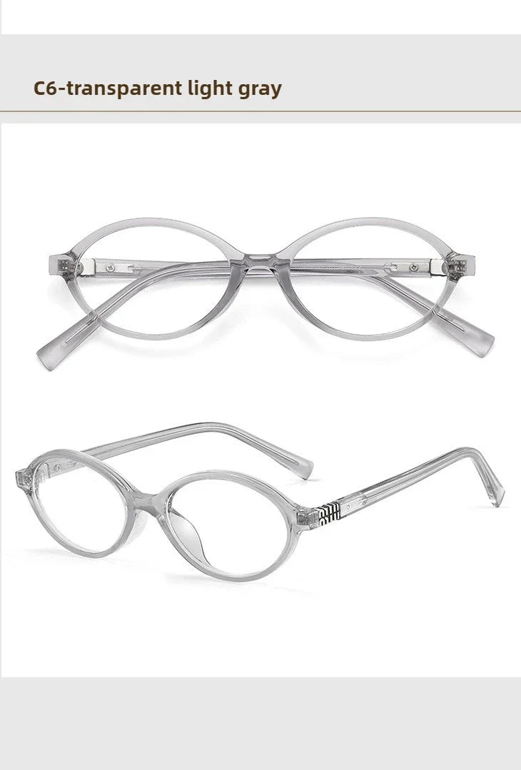 BLMUSA Retro Anti Blue Ray Photochromic Myopia Glasses Women Oval Small Frames Prescription Glasses Pop Classic Reading Glasses