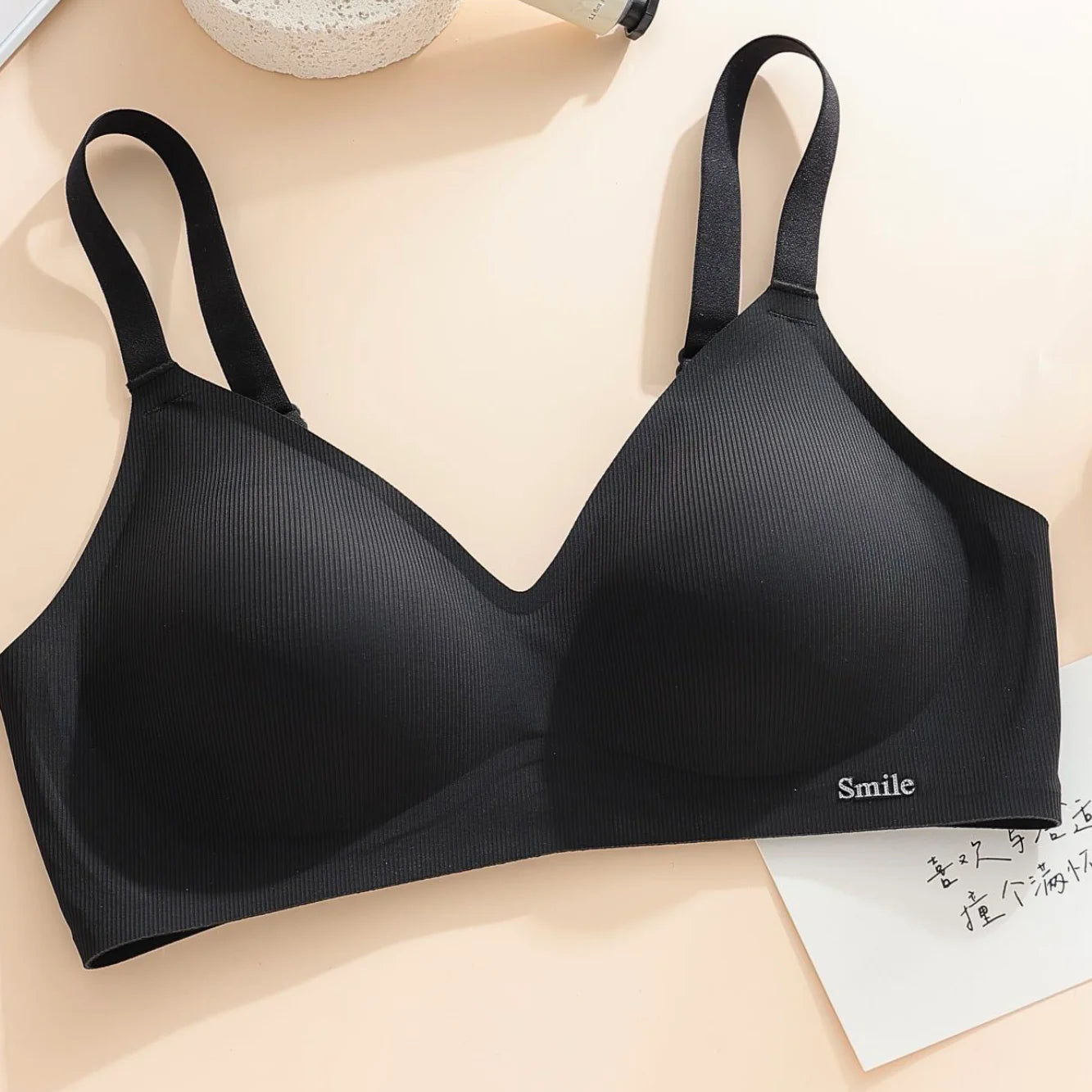 CAITING Beautiful Back Latex Cup Bra Soft Support Strips Skin-friendly Underwear For Women With Small Breasts