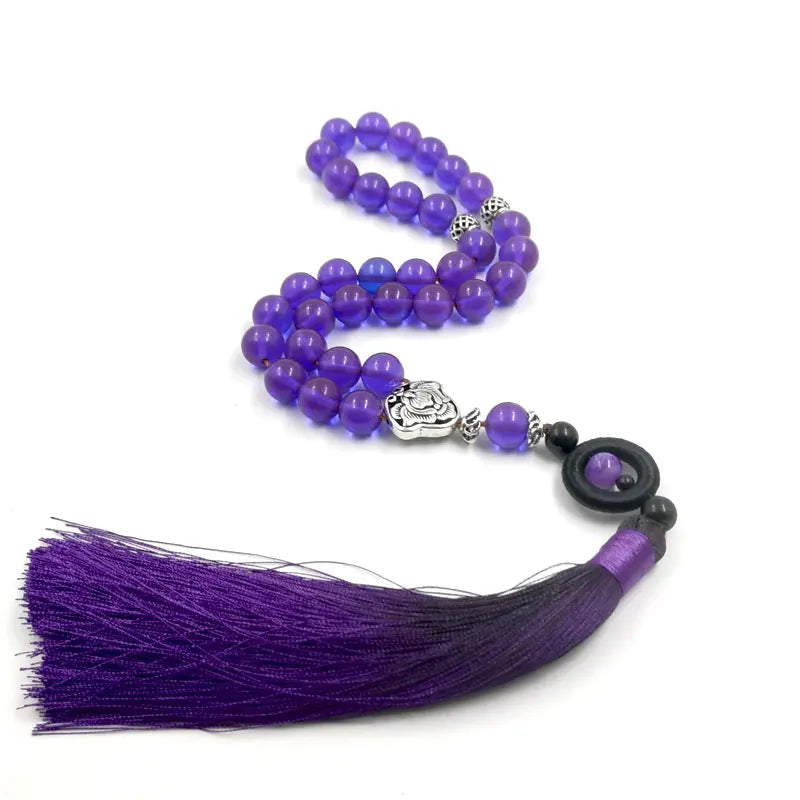 ALBASHAN Tasbih Purple Resin 33 45 66 99 Beads Bracelet Muslim Rosary Gradient Tassel Misbaha Islamic Bracelet Muslim Prayer Bea