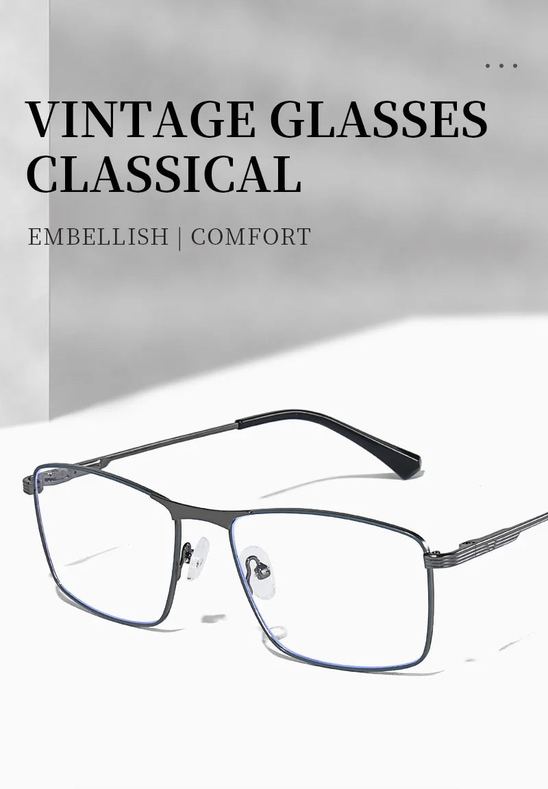 JMISUS 2025 Fashion Alloy Square Prescription Glasses Man Anti-Blue Light/Photochromic Myopia Eyewear Optical Eyeglasses