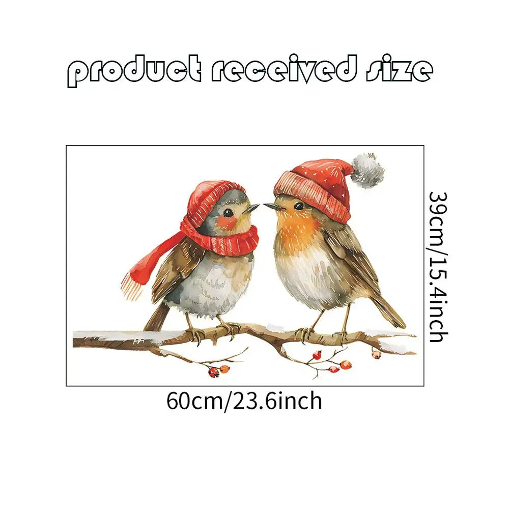 Christmas Couple Bird Wall Stickers Window Valentine's Day Living Room Bedroom Switch Home Decoration Mural Decal