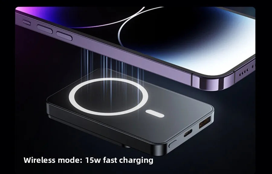 JZD 10000mAh Ultra-thin and Compact Magnetic Wireless Power Bank with 22.5W Magsafe Fast Charging Mobile Power Source