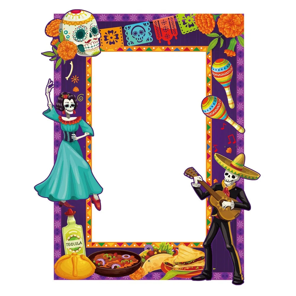 Mexico Day of the Dead Theme Party Hanging Decor Skull Banner Spiral Swirl Halloween Party Decoration Supplies