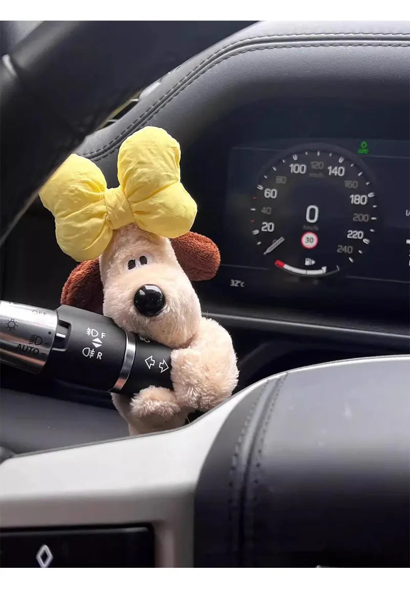 Plush cute puppy clutch decoration car turn signal switch decoration wiper  pendant, bike bicycle, electric bicycle pendant