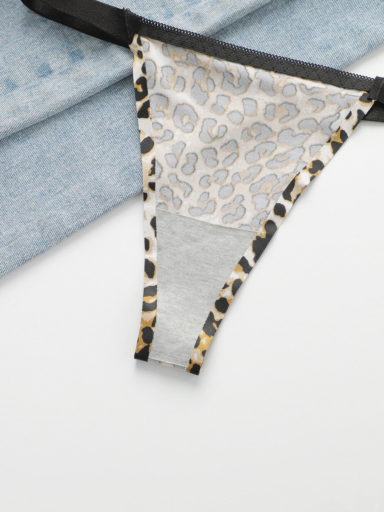 Sexy leopard print 2-piece set with gathered lifting and thickened steel support bra set for women's underwear B2051