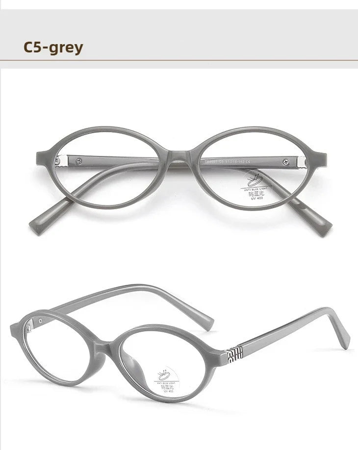 BLMUSA Retro Anti Blue Ray Photochromic Myopia Glasses Women Oval Small Frames Prescription Glasses Pop Classic Reading Glasses