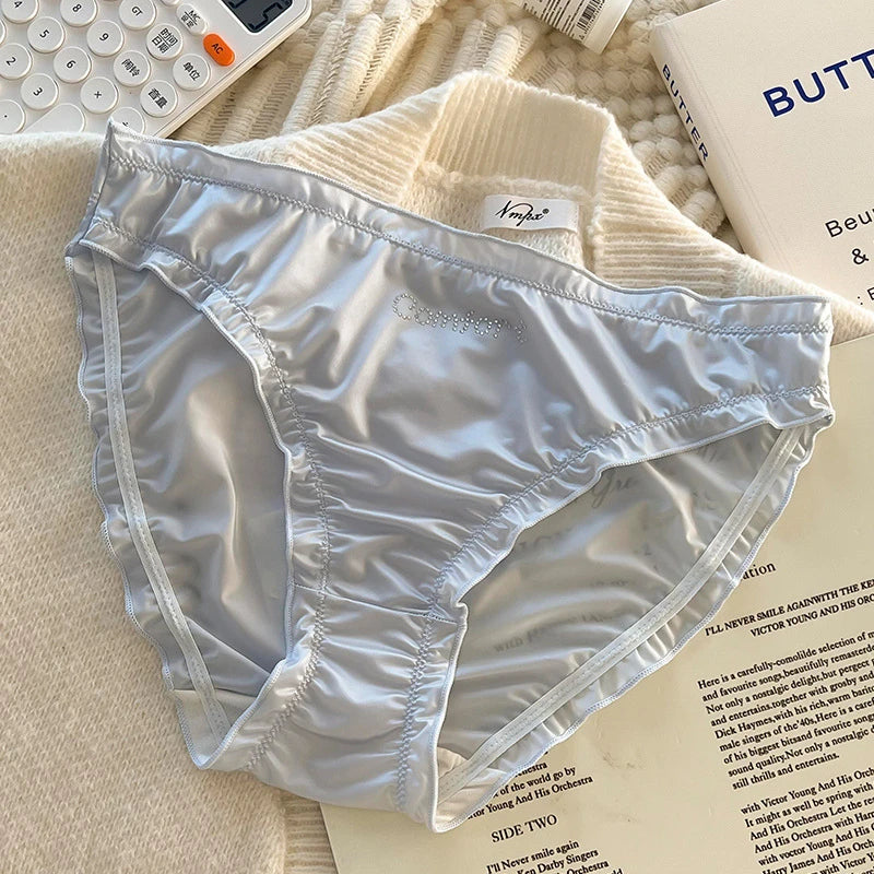 Satin lenceria Cute Sweet Girls' underwear Breathable calzones para mujer Silky smooth ropa interior femenina sexy panties 3XL