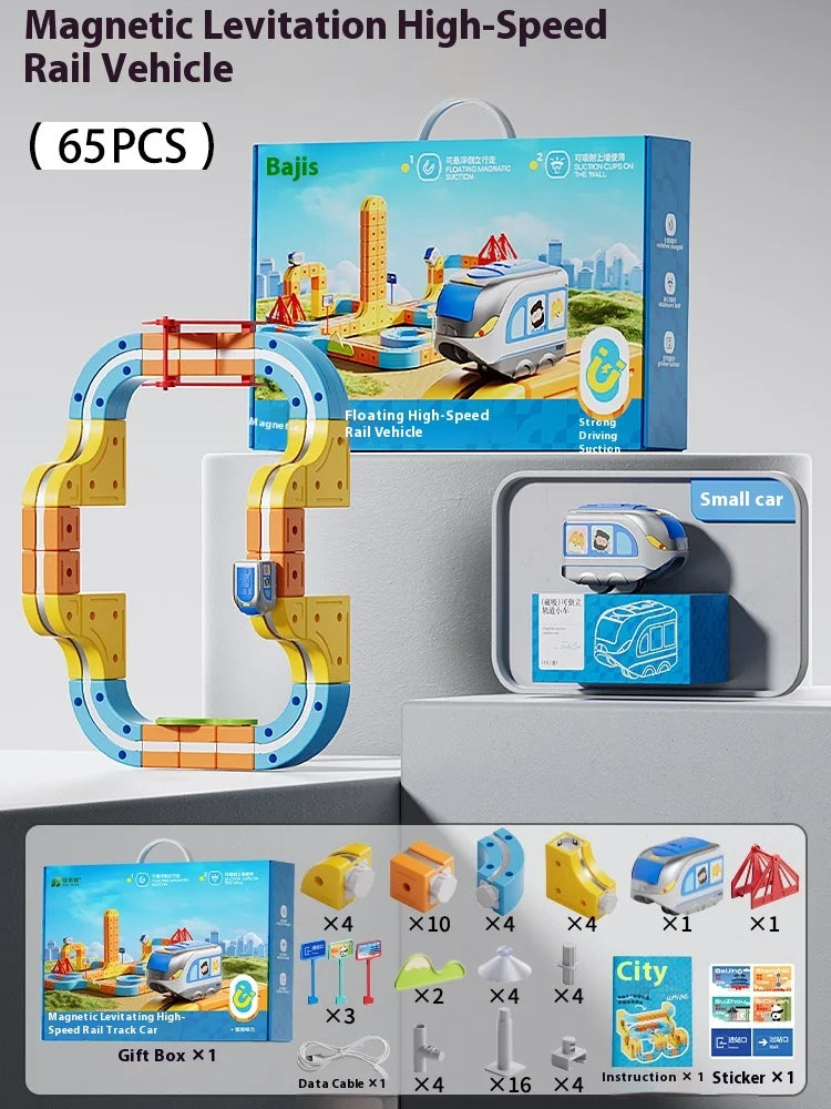 2025 New Magnetic Car STEM Racing Car Railtrack Set Montessori Motorized Train & Gravity Maze Toy For Kids Christmas Gift