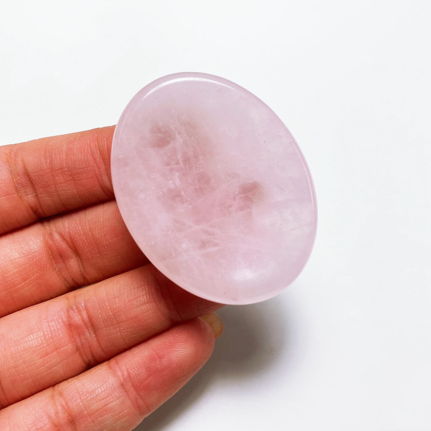 Natural Stone Thumb Worry Stone Crystal Quartz Oval Pocket Massage Palm Reiki Healing Therapy Meditation Spiritual Flake Gift