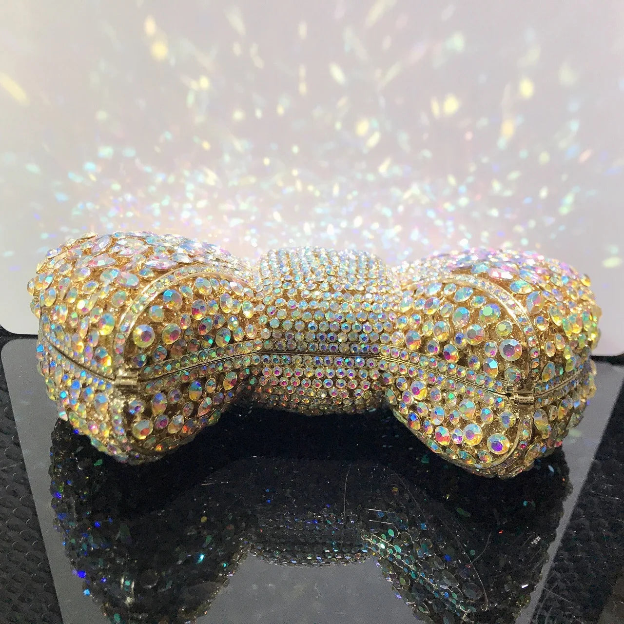 XIYUAN 15 Color Fashion Hollow Bow Woman Evening Bag Wedding Bride Diamond Stone Purse Crystal Banquet Gala Party Dinner Handbag