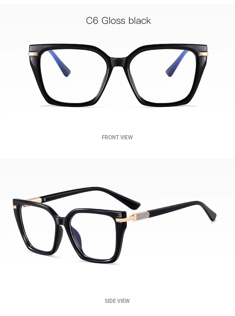 JMISUS Lightweight TR90 Butterfly Prescription Progressive Glasses Women Anti Blue Light Photochromic Square Optical Eyeglass