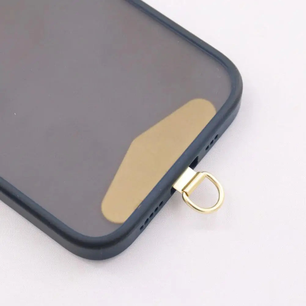 Steel Metal Phone Lanyard Gasket Patch Anti-lost Detachable Mobile Phone Rope Card Clip Strap Hang Cord Tab