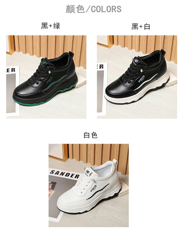 Women Water Proof Solid Comfort Sneakers Breathable Sports Shoes Outdoor Walking Flats Spring Casual Soft Leather Shoes 2024